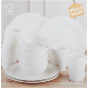 Glacier Basic White Dinner Set 12 Piece
