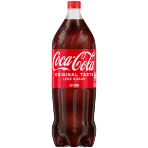 Coca-Cola Original Less Sugar Soft Drink Bottle 1.5L