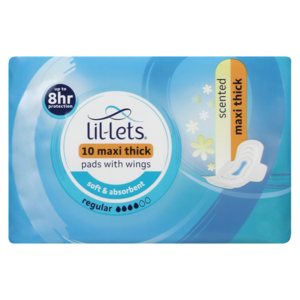Lil-Lets Scented Regular Winged Maxi Thick Pads 10 Pack