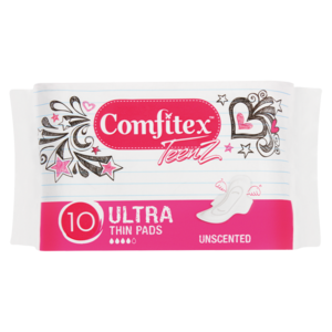 Comfitex Teenz Ultra Unscented Sanitary Pads 10 Pack