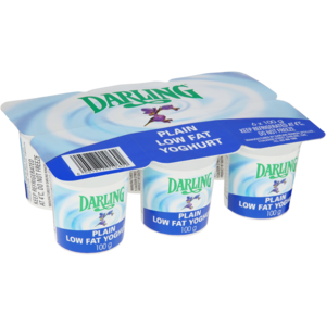 Darling Low Fat Plain Yoghurt 6 x 100ml