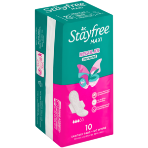 Stayfree Maxi Regular Unscented Sanitary Pads With Wings 10 Pack
