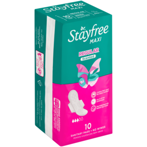 Stayfree Maxi Regular Scented Sanitary Pads With Wings 10 Pack