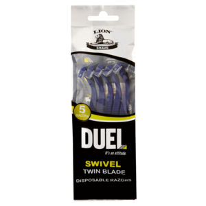 Lion Duel Swivel Twin Blade Disposable Razors 5 Pack