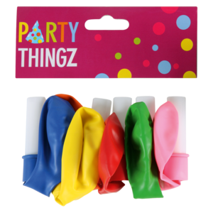 Party Thingz Assorted Balloons with Squeakers 6 Piece