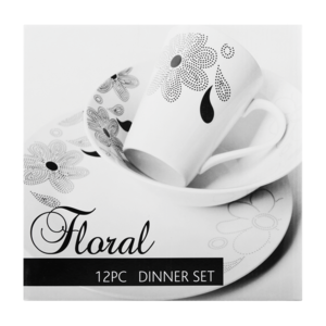 New Floral Dinner Set 12 Piece (Print May Vary)