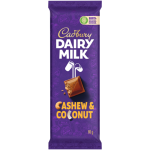 Cadbury Dairy Milk Cashew & Coconut Chocolate Slab 80g
