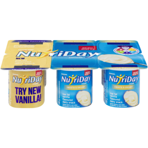 Danone NutriDay Vanilla Flavoured Low Fat Dairy Snack 6 x 100g