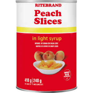 Ritebrand Peach Slices In Light Syrup Can 410g