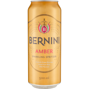 Bernini Amber Sparkling Spritzer Can 500ml