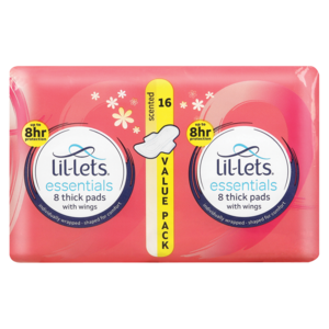 Lil-Lets Essentials Scented Winged Thick Pads 16 Pack