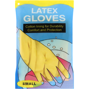 Small Yellow Latex Gloves