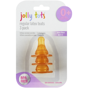 Jolly Tots Regular Latex Teats 3 Pack