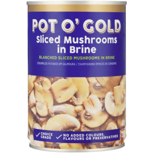 Pot O' Gold Sliced Mushrooms In Brine 410g