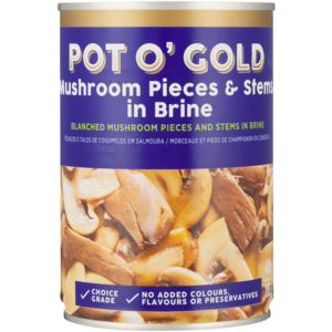 Pot O' Gold Mushroom Pieces & Stems In Brine 410g