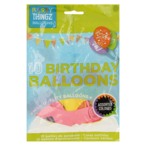 Party Thingz High Quality Round Printed Balloons 10 Pack