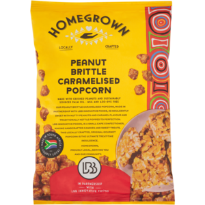 Homegrown Peanut Brittle Caramelised Popcorn 150g