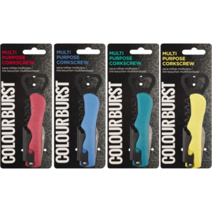 Colour Burst Multi-Purpose Corkscrew (Colour May Vary)​​