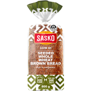 SASKO Low G.I Dumpy Seeded Whole Wheat Brown Bread 800g