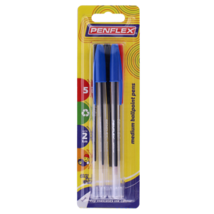 Penflex Medium Ballpoint Pens 5 Piece (Colour May Vary)