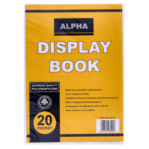 Alpha Orange Display Book 20 Pocket