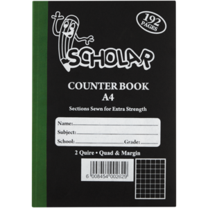 Scholar A4 Quad & Margin Hardcover Book 192 Page