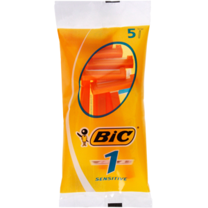 BIC 1 Sensitive Men's Disposable Razors Pouch 5 Pack