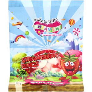 Sweets From Heaven Strawberry Rings 125g