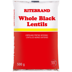 Ritebrand Whole Black Lentils 500g