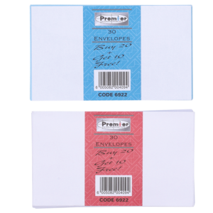 Premier Envelopes 30 x 152mm 30 Pack (Colour May Vary)