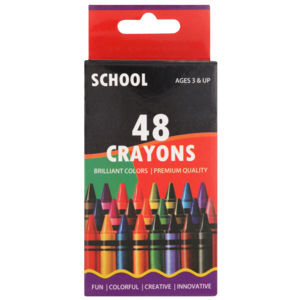 School Multicoloured Short Wax Crayon Set 48 Pack