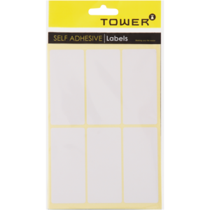 TOWER White Rectangular Self Adhesive Labels 75 x 38mm 120 Piece