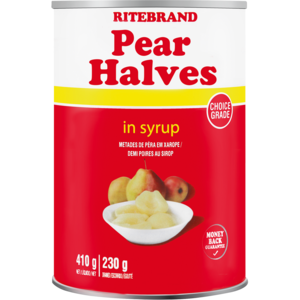 Ritebrand Pear Halves In Syrup Can 410g