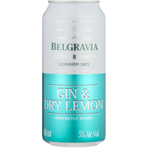 Belgravia London Dry Gin & Dry Lemon Can 440ml