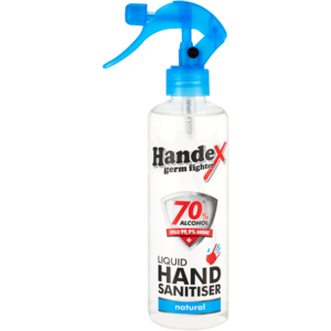 Handex Natural 70% Alcohol Liquid Trigger Hand Sanitiser 350ml