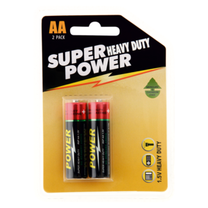 Super Power 1.5V Heavy Duty Batteries 2 Pack