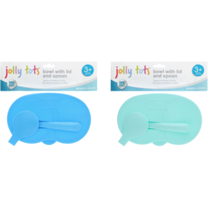 Jolly Tots Bowl With Lid & Spoon 6 Months + (Colour May Vary)