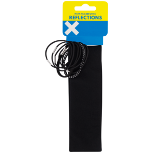 Reflections Black Headband & Accessories Set 8 Piece