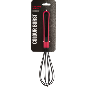 Colour Burst Black & Red Silicone Whisk