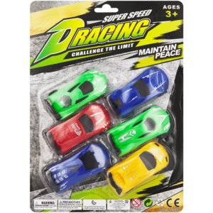 Super Speed Racing Cars 6 Pack (Type May Vary)