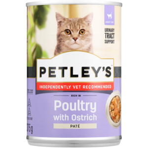 Petley's Coarse Pâté Poultry With Ostrich Adult Cat Food Tin 375g