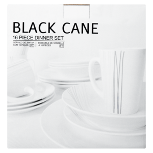 Black Cane Dinner Set 16 Piece