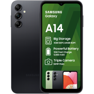 Samsung Galaxy Black A14 Dual SIM Smartphone Cellphone (MTN)
