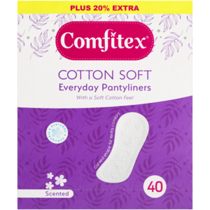 Comfitex Cotton Soft Everyday Scented Pantyliners 40 Pack