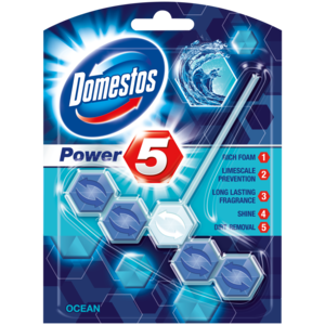 Domestos Power 5 Ocean Scented Rimblocks 55g