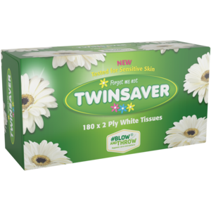 Twinsaver White Facial Tissues 180 Pack