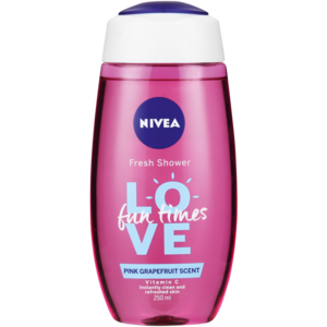 NIVEA Love Fun Times Pink Grapefruit Scent Fresh Shower Gel Bottle 250ml