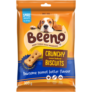 BEENO Crunchy Moments Peanut Butter Flavoured Oven Baked Dog Biscuits 300g