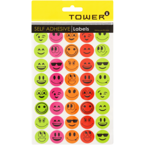 TOWER Faces Self-Adhesive Labels 200 Piece