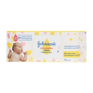 JOHNSON’S Baby Extra Sensitive Fragrance Free Wet Wipes 56 Pack